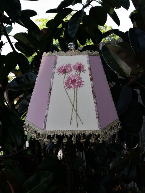 Embroidered Floral Lampshade, Lavender, Paisley Lamp Shade
