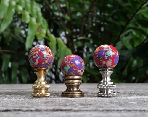 Small Colorful Lamp Finial, Kids Room