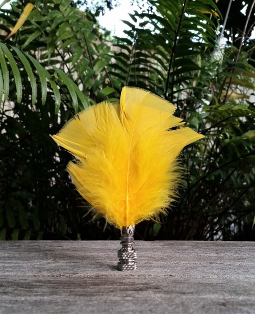 Feather Lamp Finial, Bright Yellow