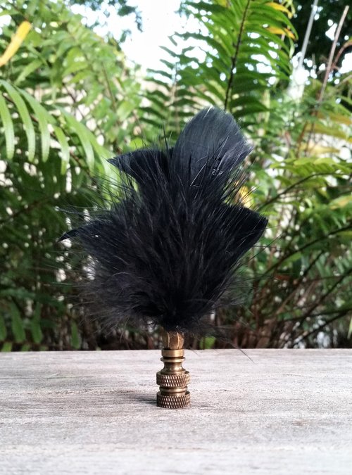Feather Lamp Finial, Black
