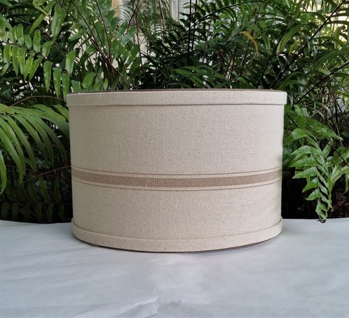 Lamp Shade, Natural Taupe Grain Sack, Drum Lampshade