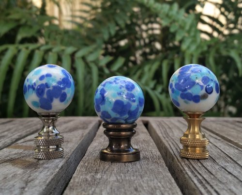 Blue Speckled Lamp Finial