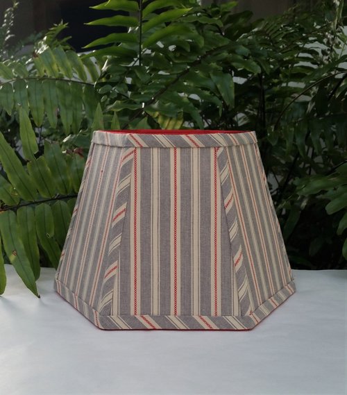 Lampshade Blue Gray Red Beige Stripe Hexagon Clip On Lampshade