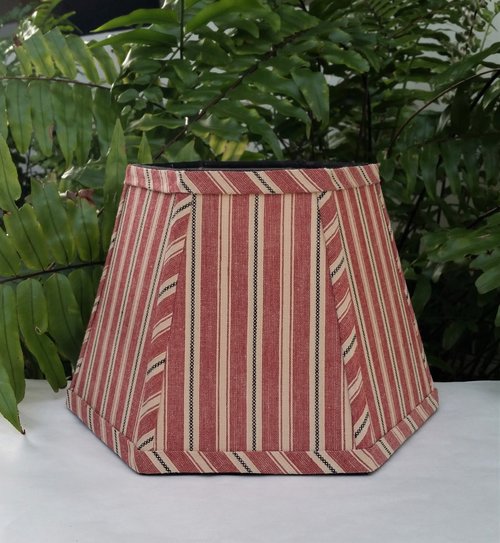 Lampshade Red Beige Black Stripe Hexagon Clip On Lampshade