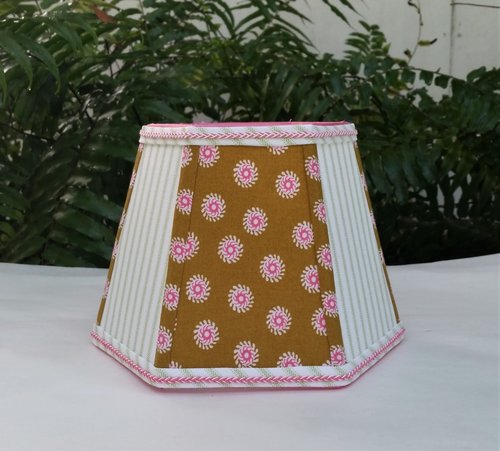 Lampshade, Mustard Brown, Hot Pink, Lime Green Clip On Lamp Shade