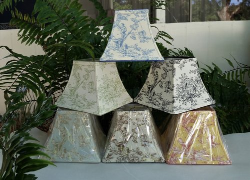 Toile Lampshade, Clip On, Various Colors