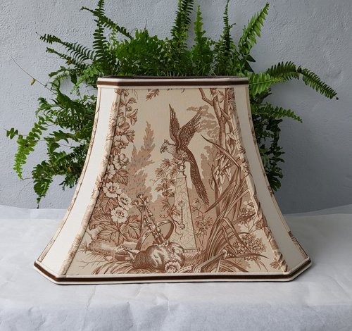 Large Bird Beige Rectangle Bell Lampshade