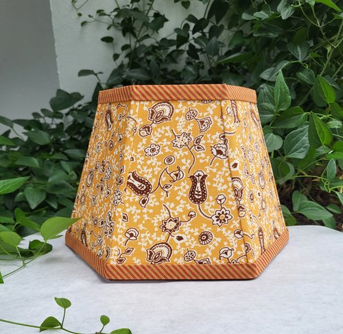 Lampshade, Golden Yellow Sienna Hexagon Clip On Lamp Shade