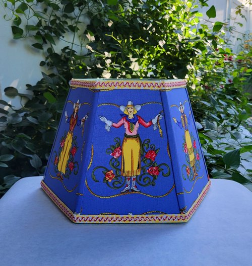 Cowgirl Lamp Shade Hexagon Periwinkle
