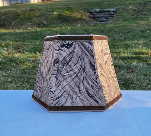 Marbled Paper Lampshade Brown