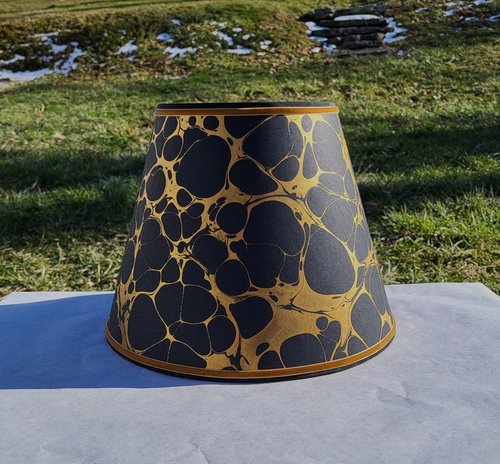 Black Gold Marbled Paper Lampshade