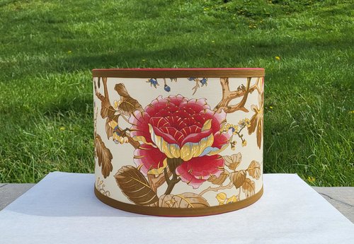 Floral Lampshade Linen Drum Lamp Shade