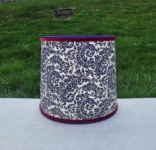 Purple Gold Lampshade, Red Trim Clip On Lamp Shade Italian Florentine Paper